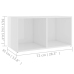 Mueble para TV madera contrachapada blanco brillo 72x35x36,5 cm