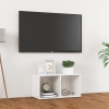 Mueble para TV madera contrachapada blanco brillo 72x35x36,5 cm