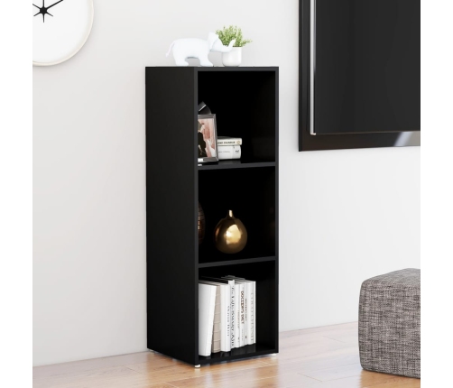 Mueble para TV madera contrachapada negro 107x35x37 cm