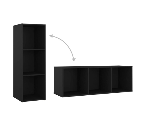 Mueble para TV madera contrachapada negro 107x35x37 cm