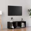 Mueble para TV madera contrachapada negro 107x35x37 cm