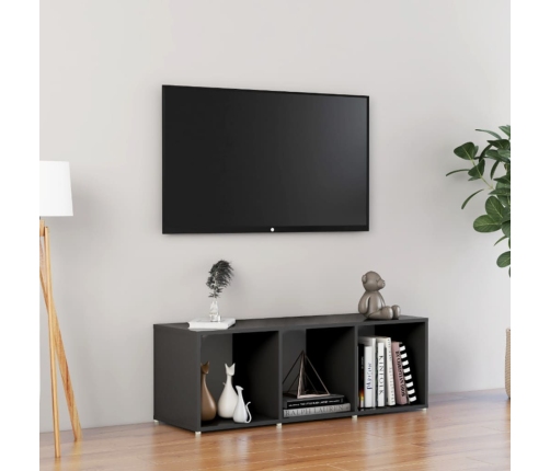 Mueble para TV madera contrachapada gris 107x35x37 cm