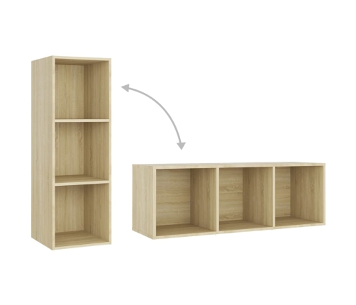 Mueble para TV madera contrachapada roble Sonoma 107x35x37 cm