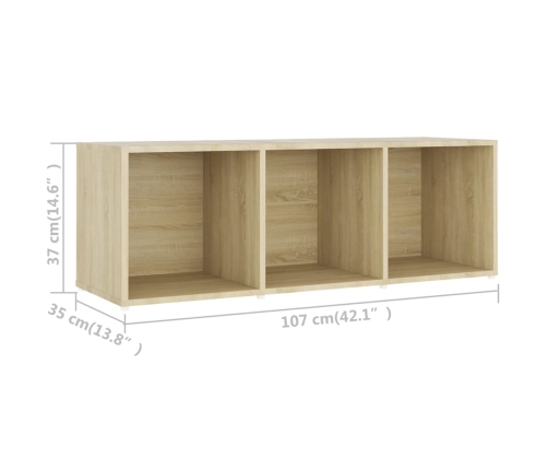 Mueble para TV madera contrachapada roble Sonoma 107x35x37 cm