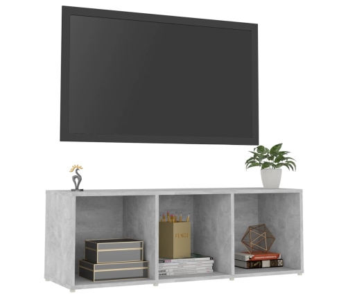 Mueble de TV madera contrachapada gris hormigón 107x35x37 cm