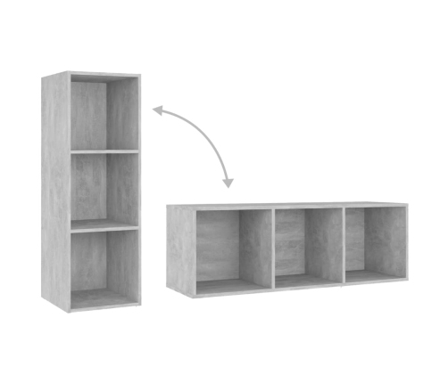 Mueble de TV madera contrachapada gris hormigón 107x35x37 cm