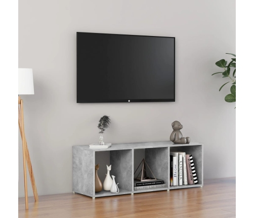 Mueble de TV madera contrachapada gris hormigón 107x35x37 cm