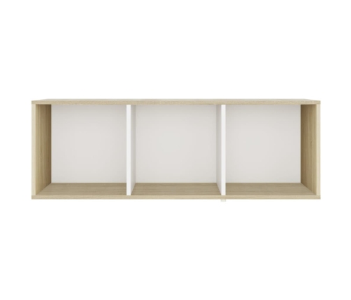 Mueble para TV madera contrachapada blanco y roble 107x35x37 cm