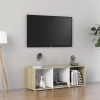 Mueble para TV madera contrachapada blanco y roble 107x35x37 cm