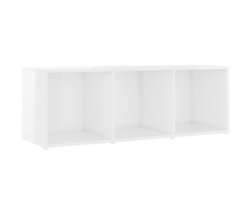 vidaXL Mueble de TV madera contrachapada blanco brillante 107x35x37 cm