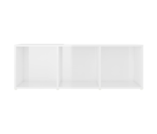 vidaXL Mueble de TV madera contrachapada blanco brillante 107x35x37 cm