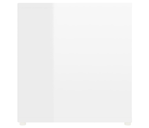 vidaXL Mueble de TV madera contrachapada blanco brillante 107x35x37 cm