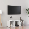 vidaXL Mueble de TV madera contrachapada blanco brillante 107x35x37 cm