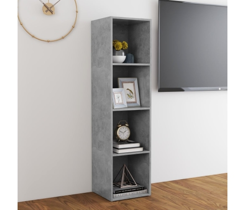 Mueble de TV madera contrachapada gris hormigón 142,5x35x36,5cm