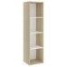 Mueble TV madera contrachapada blanco y roble 142,5x35x36,5 cm