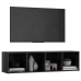 Mueble de TV madera contrachapada gris brillo 142,5x35x36,5 cm