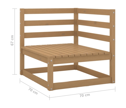 Sofá de esquina de madera maciza de pino marrón miel