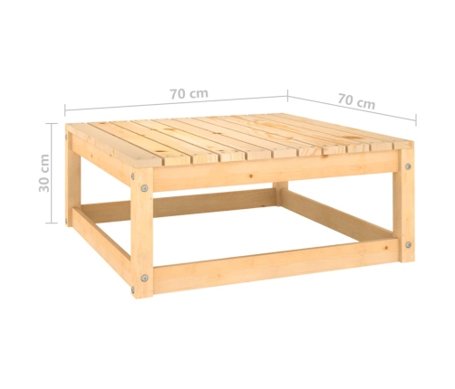 Taburete de jardín madera maciza de pino 70x70x30 cm