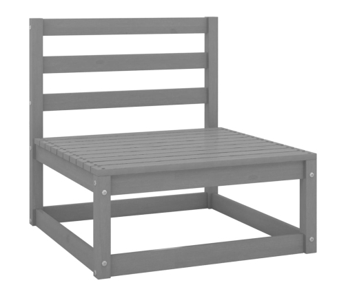 Juego de muebles de jardín 2 piezas gris madera maciza de pino