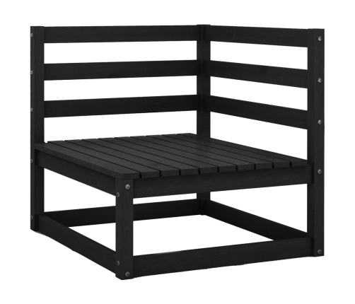 Juego de muebles de jardín 2 piezas negro madera maciza de pino