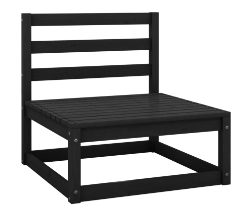 Juego de muebles de jardín 2 piezas negro madera maciza de pino