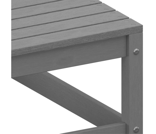 Muebles de jardín 3 piezas gris madera maciza de pino