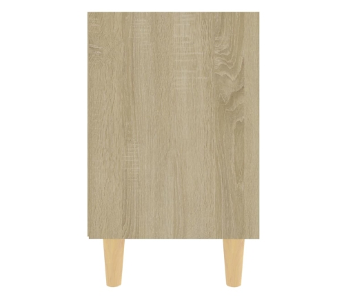 Mesita de noche con patas madera maciza roble Sonoma 40x30x50cm