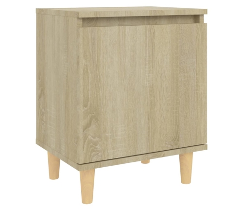 Mesitas de noche 2 uds con patas madera roble Sonoma 40x30x50cm