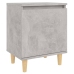 vidaXL Mesitas de noche 2 uds patas madera gris hormigón 40x30x50 cm