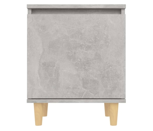 vidaXL Mesitas de noche 2 uds patas madera gris hormigón 40x30x50 cm