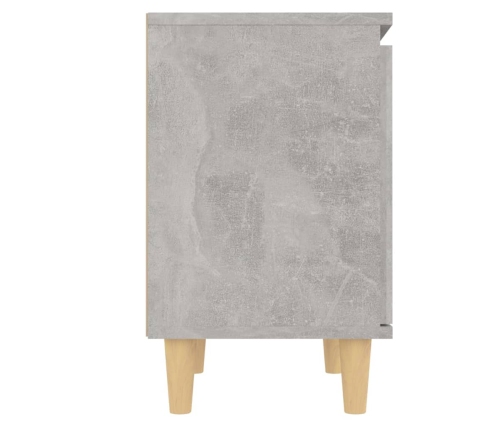 vidaXL Mesitas de noche 2 uds patas madera gris hormigón 40x30x50 cm