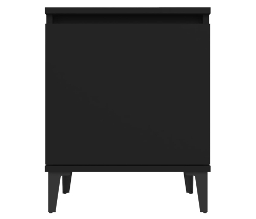 vidaXL Mesitas de noche con patas de metal 2 uds negro 40x30x50 cm