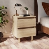 Mesita de noche patas madera maciza roble Sonoma 40x35x50 cm