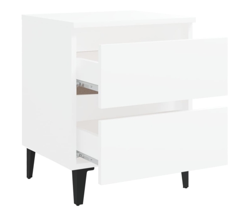 vidaXL Mesita de noche blanco madera contrachapada 40x35x50 cm