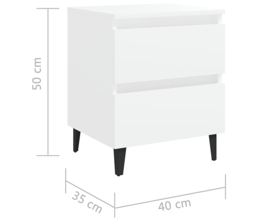 vidaXL Mesita de noche blanco madera contrachapada 40x35x50 cm