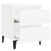 vidaXL Mesitas de noche 2 uds madera contrachapada blanco 40x35x50 cm