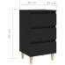 Mesitas de noche 2 uds patas madera maciza negro 40x35x69 cm