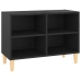 Mueble de TV con patas de madera maciza negro 69,5x30x50 cm