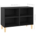 Mueble de TV con patas de madera maciza negro 69,5x30x50 cm