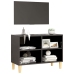 Mueble de TV con patas de madera maciza gris 69,5x30x50 cm