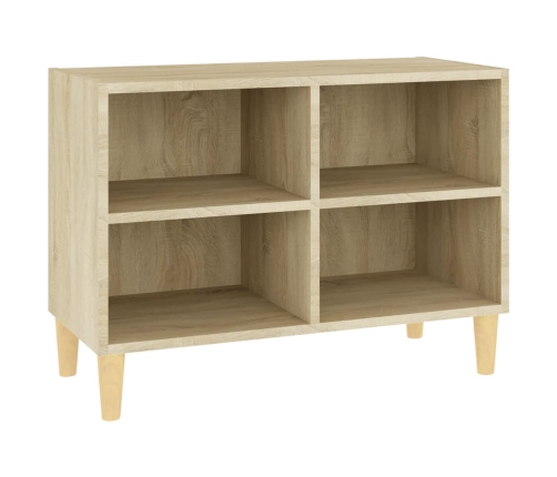 Mueble de TV patas de madera maciza roble Sonoma 69,5x30x50cm