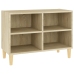 Mueble de TV patas de madera maciza roble Sonoma 69,5x30x50cm