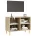 Mueble de TV patas de madera maciza roble Sonoma 69,5x30x50cm