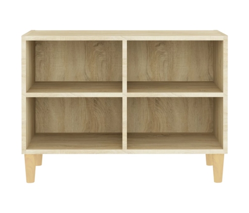 Mueble de TV patas de madera maciza roble Sonoma 69,5x30x50cm