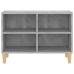 Mueble de TV patas de madera maciza gris hormigón 69,5x30x50 cm