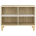 Mueble TV patas madera maciza blanca roble sonoma 69,5x30x50 cm