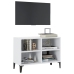 Mueble de TV con patas de metal blanco 69,5x30x50 cm