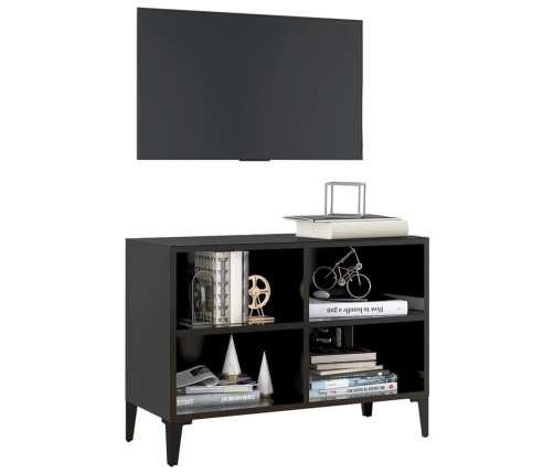 Mueble de TV con patas de metal negro 69,5x30x50 cm