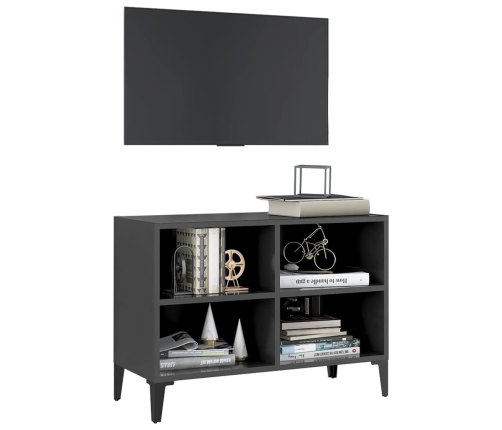 Mueble de TV con patas de metal gris 69,5x30x50 cm