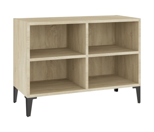 Mueble de TV con patas metal color roble Sonoma 69,5x30x50 cm